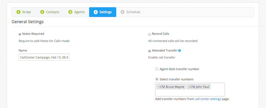 patch-through-transfer-setting