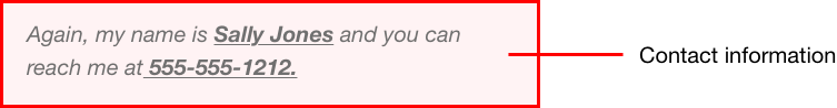 Contact information in voicemail