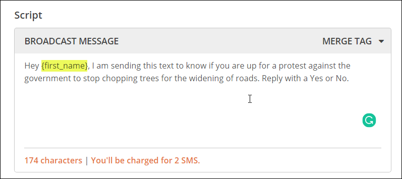 political-text-messaging-merge-tag