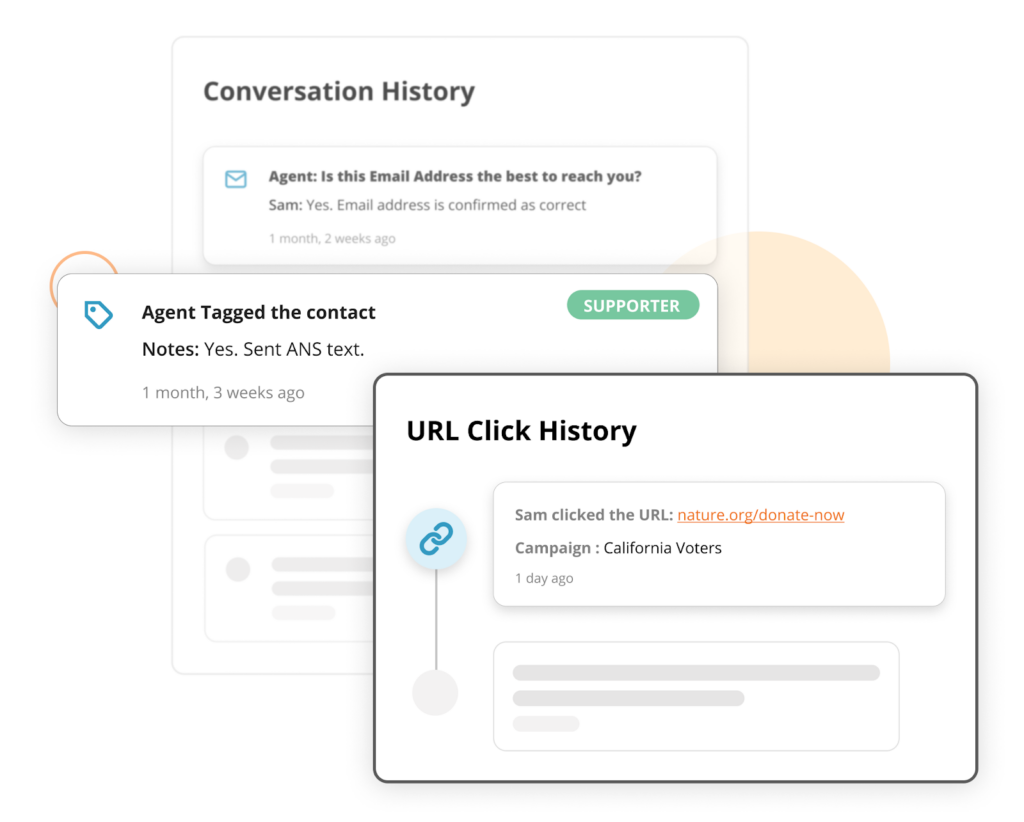 link shortener tracker contact history illustration