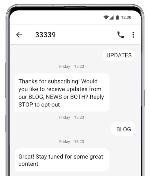 send election campaign text messages automated prompt