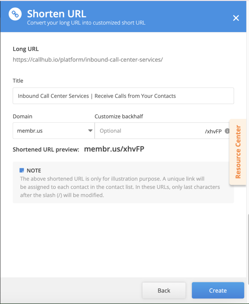 nonprofit-call-center-url-shortener