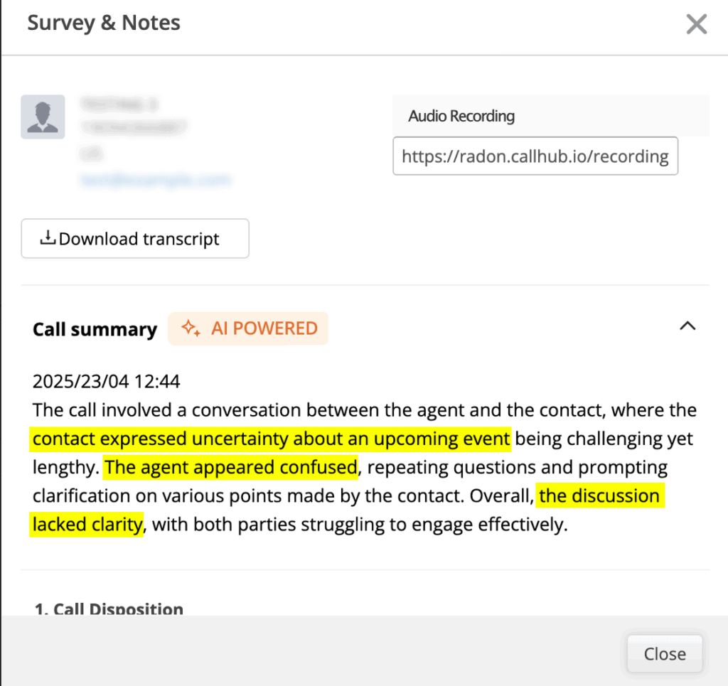 screenshot-of-callHubs-ai-powered-call-hummary-showing-flagged-issues